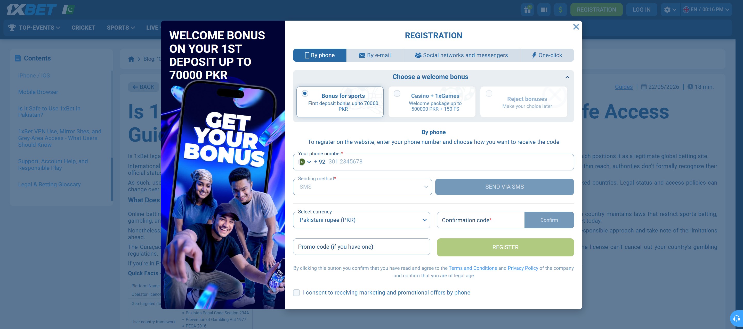 1xBet Pakistan Promo Code