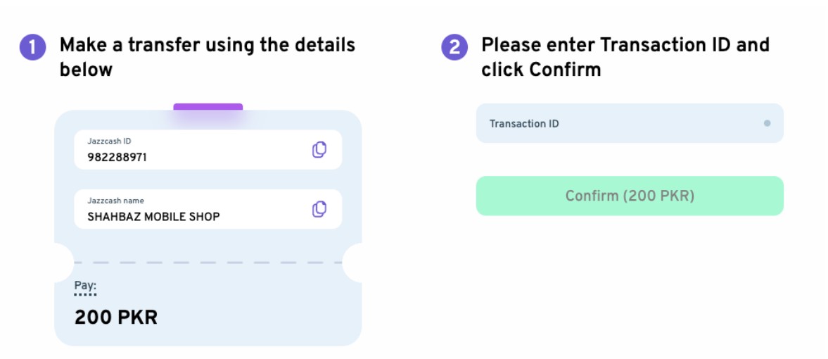 rapid JazzCash deposit steps