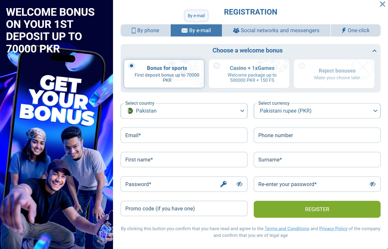 Register by Email