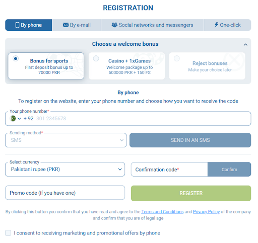 1xBet App Pakistan Phone